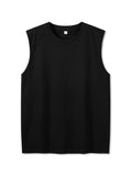 Korean Style Men Tank Top Loose Fit Gym Vest Sports Tops 100% Cotton Men's Basic Sleeveless Tee Shirts