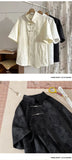 Summer Short-sleeved Shirt Men's New Chinese Men's National Trend Shirt Loose Large Size Metal Button Couple's Top Aesthetic