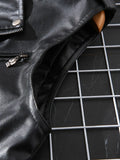 American Punk Vest Men 2025 Spring Autumn Short Sleeveless Motorcycle Style PU Leather Suit Collar Punk Vest Aesthetic