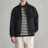 Stand Collar Jackets for Men's Autumn Korean New Trend Short Patchwork Jacket Casual Vintage Simple Knitted Coats Daily Outwear