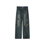 NEW Baggy jeans man Frayed Damaged Hole Baggy Wide Leg Jeans for Men and Women Streetwear Casual Ropa Hombre Denim Trousers