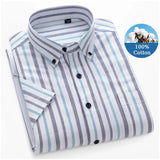 Brand Summer Shirts for Men 100% Cotton Short Sleeves Striped Shirts Man Casual Blusas Man Trending Products