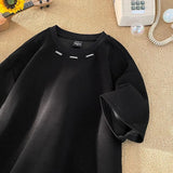 New Men's High Street Short Sleeve Y2K T-Shirt Summer Cotton Solid Color O-Neck Tshirts Hip Hop Fashion Loose Tee Tops