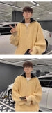 American autumn and winter men and women trendy personality lazy style zipper lapel couple loose knit pullover sweater harajuku