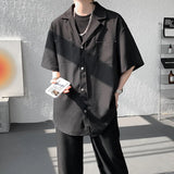 Summer Short Sleeved Shirt Men Fashion Social Mens Black Dress Shirt Korean Loose Casual White Shirt Mens Office Formal Shirts