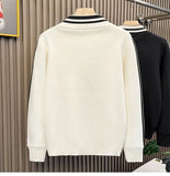 New Korean Fashion Men Cardigan Coat Light Luxury Trendy Knit Zipper Long Sleeve Sweater Jackets High Quality Patchwork Knitwear