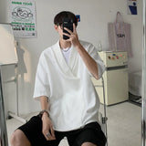 Summer Short Sleeve Shirt Men Fashion Oversized Casual Pullover Shirt Men Korean Loose Black White Shirts Mens Dress Shirt M-2XL