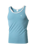 Men's Quick-drying Elastic Fitness Wear Gym Running Slim Vertical Stripes Sleeveless Fashion Summer New
