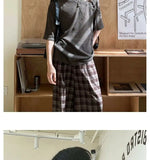 Street Punk Shirt Off-shoulder Hollow T-shirt American 2025 New High-end Style Fashionable Casual Loose Short Sleeves
