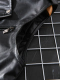 American Punk Vest Men 2025 Spring Autumn Short Sleeveless Motorcycle Style PU Leather Suit Collar Punk Vest Aesthetic