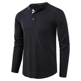 Autumn And Winter New Men's T-shirt Europe And The United States Men's Solid Color Long Sleeve Undershirt Henry Shirt Men