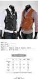 Spring Autumn Motorcycle Sleeveless Vest Jacket Korean Slim-fitting Casual Spring Mens Vest Suit Pu Leather Waistcoat