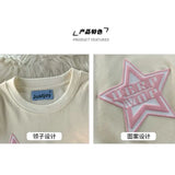 Y2k American retro hip-hop men and women trendy and personalized patchwork round neck short sleeved couple loose casual T-shirt
