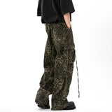 Cyber Y2K Streetwear Leopard Baggy Stacked Cargo Jeans Pants For Men Clothes Women Wide Leg Long Trousers Pantalones Hombre