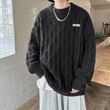 Autumn and winter high street men and women Korean style trend lazy style round neck sweater couple loose retro casual knitted