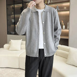 Japanese Retro Men's Cardigan Coats Light Luxury Knitted Lapel Long Sleeve Sweater Jacket Leisure Premium Quality Knitwear M-3XL