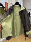 Design-sensory Zippers Trench Coat Both Sides Thin Hooded Jacket Korean 2025 Summer Spliced Jacket High-end Sunscreen Clothes