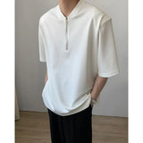 Summer Short Sleeved T-shirt Men Fashion Black White Casual T-shirt Men Streetwear Korean Loose Shoulder Pad T Shirt Mens Top