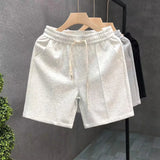 Men's Clothing Solid Color Trendy Casual Shorts Summer New Brand Versatile Sport Drawstring Shorts Fashion Casual Loose