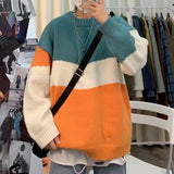 Man Clothes Pullovers Torn Crewneck Knitted Sweaters for Men Plain with Holes Solid Color Round Collar Cheap Casual A Cigaret S