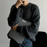 Winter Thick Sweater Men Warm Fashionable 3-color Knitted Pullover Men Korean Loose Long Sleeve Sweater Mens Jumper Clothes