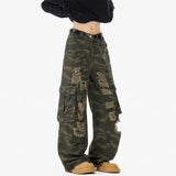 Ripped Camo Jeans Men 2025 New Loose Straight Leg Denim Pants Outdoor Hiking Trousers Casual Comfort Street Style Fashion