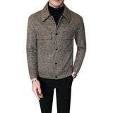 New Men's Brand Clothing Blazer Slim Slim Fashion High Quality Plaid Casual Jacket Men's Wool Short Slim Fit Blazer
