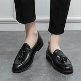 New Classic Men's Business Shoes with British Breathable Simple Tassel Leather Shoe Style Casual Formal Shoes, Men's Sizes 38-46