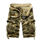 US Size New Camouflage Loose Cargo Shorts Men Cool Summer Military Camo Short Pants Homme Cargo Shorts (Without Belt)