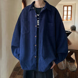 Fashion Lapel Button All-match Solid Shirts Coats Men's Clothing 2024 Spring New Loose Casual Long Sleeve Tops Korean Shirt