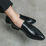 New Men's Formal Elegant Dress Shoes Simple One Step Step Step Men's Leisure Fashion Original Pointed Moccasin Shoes
