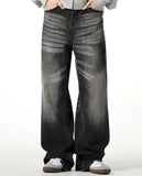 Spring Autumn Jeans Men Fashion Leisure American Style Denim Male Trousers Basic Slouchy Vintage Washed Loose Mopping Bleached