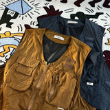 American Outdoor Multi-function Short Vest Jacket Basic Commuting Versatile Vest Cityboy Workwear Waistcoat Aesthetic Urban Chic