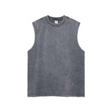 vintage batik grinding edge Manly Vest Europe and the United States trend loose base