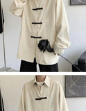 New Chinese Style Fold-button Shirt Men's Long-sleeved Hanfu Tang Suit Jacket Chinese Style Jacket Men's Fashion Tops Urban