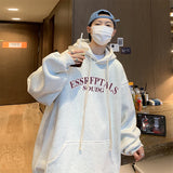 Spring Autumn Y2k Pullover Hooded Men’s Oversize Hoody Sweatshirt Tops Solid Drop Shoulder Harajuku Streetwear Male Clothes