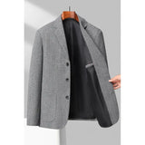 New Men's Fashion Business Korean Gentleman Wool Gentleman Trend Slim Hong Kong Style British Style Casual Wedding Blazer