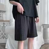 Summer Shorts Men Business Casual Suit Shorts Men Korean Loose Striped Shorts Mens Office Formal Shorts Large Size 5XL