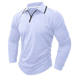 Spring Autumn New Fashion Turn-down Colla Long Sleeve Solid Polo Shirts Men's Clothing Casual Loose Button Korean Simplicity Top