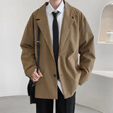 Men Blazers Loose Handsome Temper Fashion Students All-match Мужские Пиджаки Coats Male Outwear Suit Creativity Vintage Concise