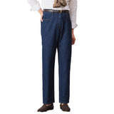 Luxury Naples Slim High Waist Denim Pants Fashion Navy American Retro Premium Elegant Jeans Men's Leisure Commuting Trousers