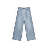 Summer Men Wash Jeans Male New Fashion Straight Wide Leg Baggy Loose Denim Trousers High Street Hot Sale Casual Trousers