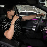 Summer Men's Clothing Leisure Light Luxury Knitted Polo Shirt Korean Striped Short Sleeve Retro Breathable Fashion Knitwear