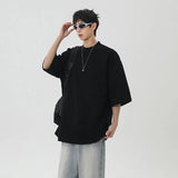 Summer Short Sleeved T-shirt Men Fashion Cotton White T Shirt Men Streetwear Korean Loose Casual Round Neck T Shirt Mens Top