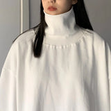 Turtle Neck Long Sleeve T-shirts Men Plus Velvet Warm Basic Solid Korean Style Loose CouplesTops Mens Clothes Streetwear Ins