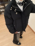 American Retro Texture Parkas Matte Stand Collar Bread Jacket Cotton Coat Korean Winter New Women Loose Padded Jacket
