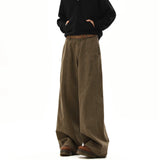 American Style Vintage Wide Leg Cargo Pants Men's Baggy Fashion High Street Overalls Coffee Streetwear Male Mopping Trousers
