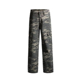 Autumn New Men's Fashion Korean Wide Leg Jeans Camouflage Patch Pocket Loose Straight Trousers Elastic Waist Pants Male
