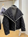 Design-sensing Niche Parkas Unisex Lapel Cotton Coat Women Korean Autumn Winter Light Short Trendy High-end Jacket Aesthetic