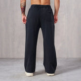 2025 American Style New Men's Sports Pants Spring Autumn Outdoor Jogging Muscle Fitness Embroidered Straight Casual Long Pants